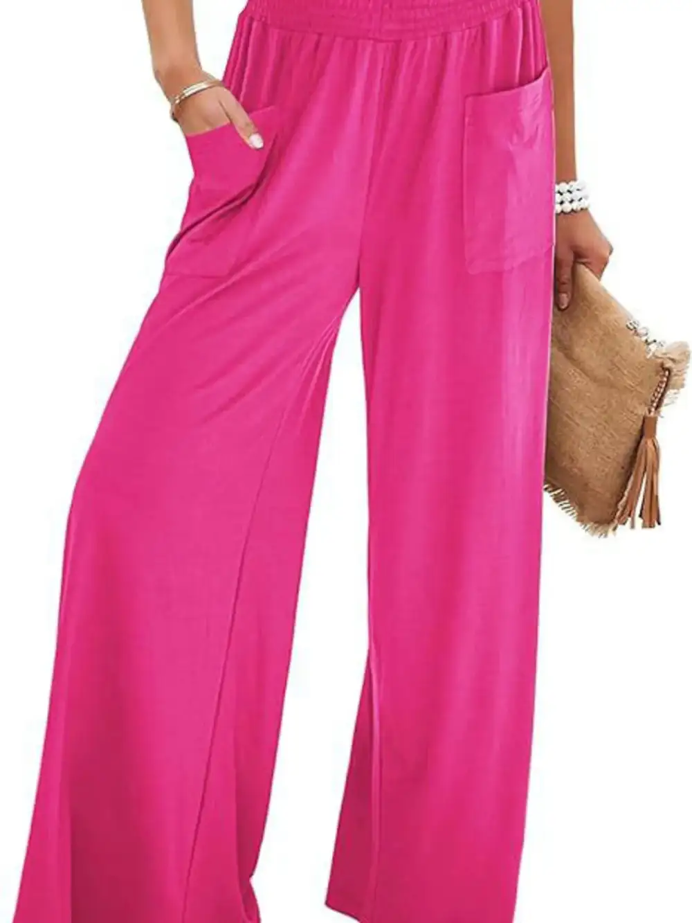 High Waist Pocketed Trousers