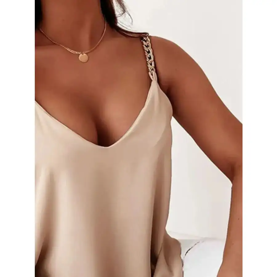Chain Strap V Neck Tank Top