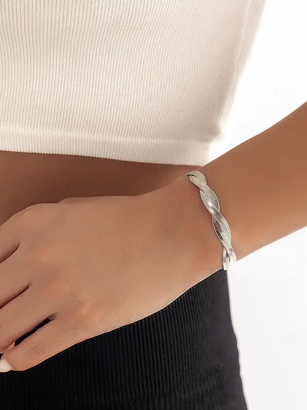 Geometric Alloy Statement Minimal Bracelet