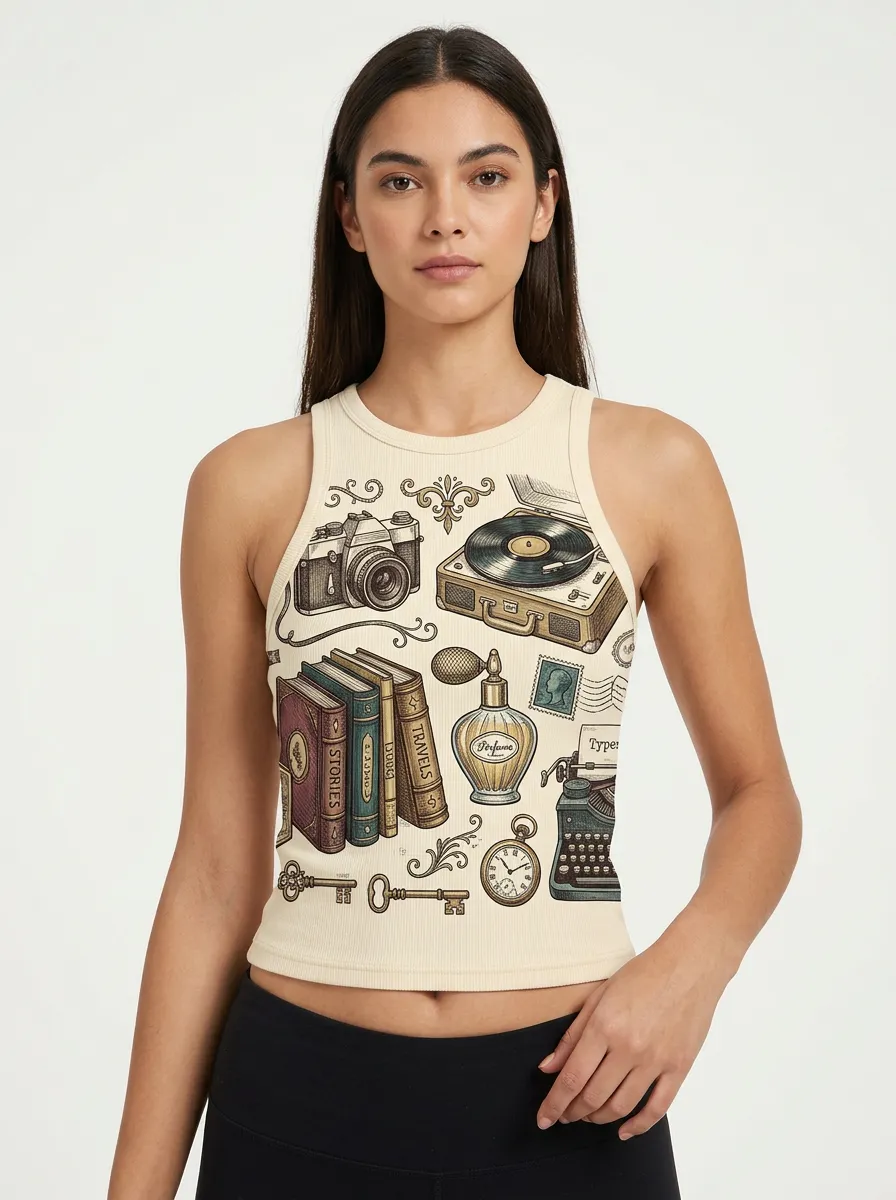 Women's Vintage Objects Graphic Tank Top