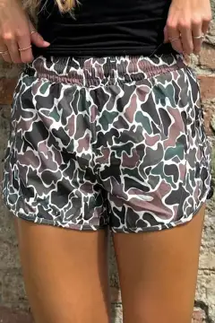 Camouflage Print Athletic Lined Shorts