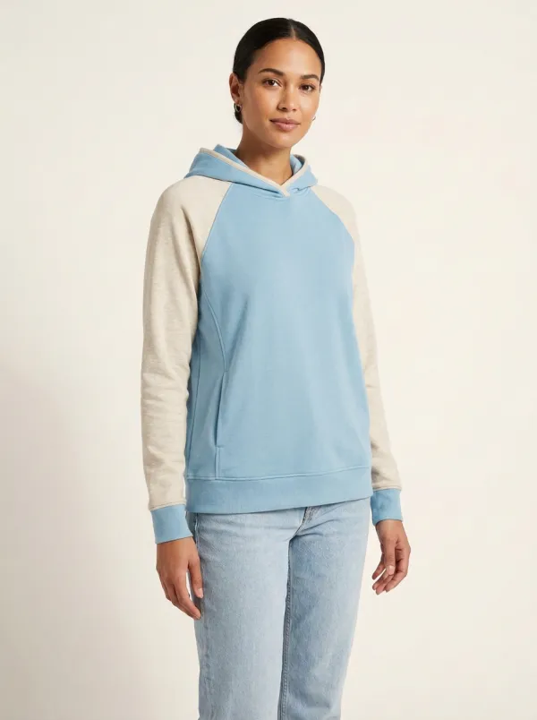 Women's Raglan Colorblock Contrast-Trim Side-Pocket Hoodie
