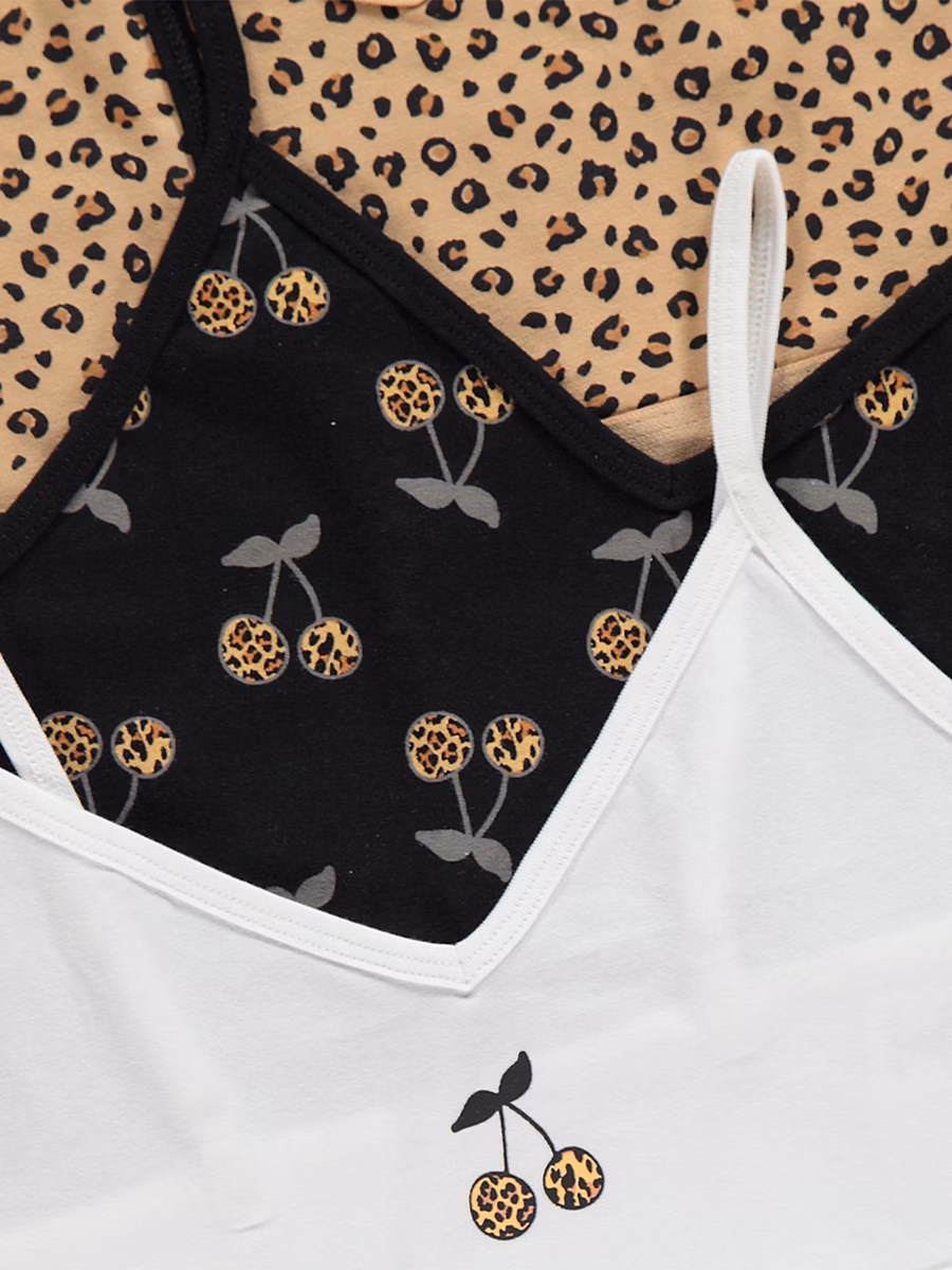 Animal Print Cherry Crop Tops 3 Pack detail 1