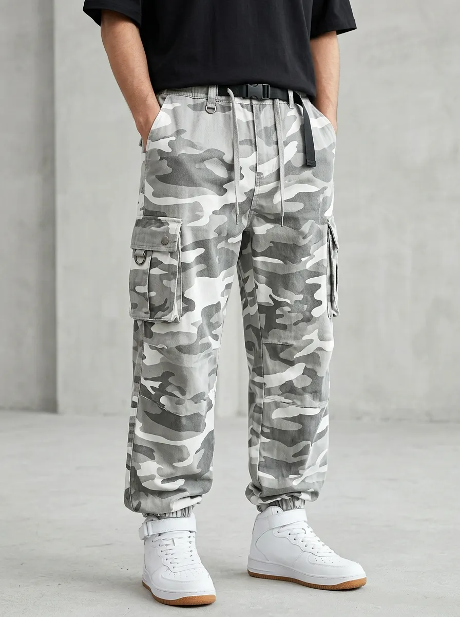 Men's Utility Jogger-Style Camouflage Cargo Pants