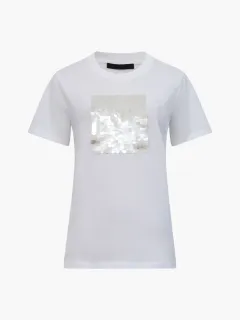 Casual Sequin Design Round Neck Short Sleeves