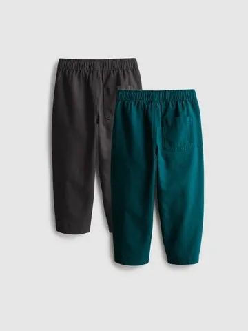 1-9yrs | 2pk Pure Cotton Trousers