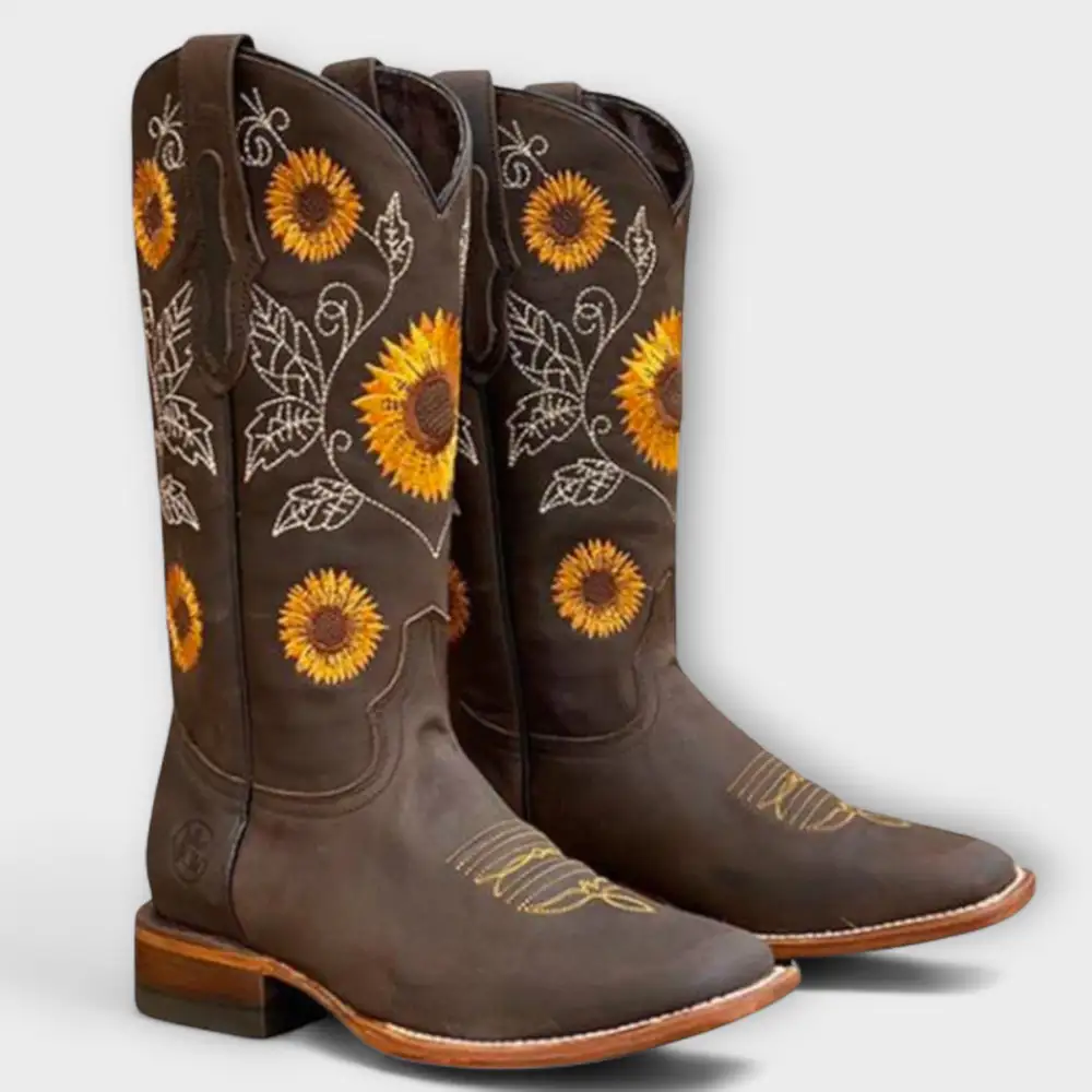Leather Western Knee High Boots