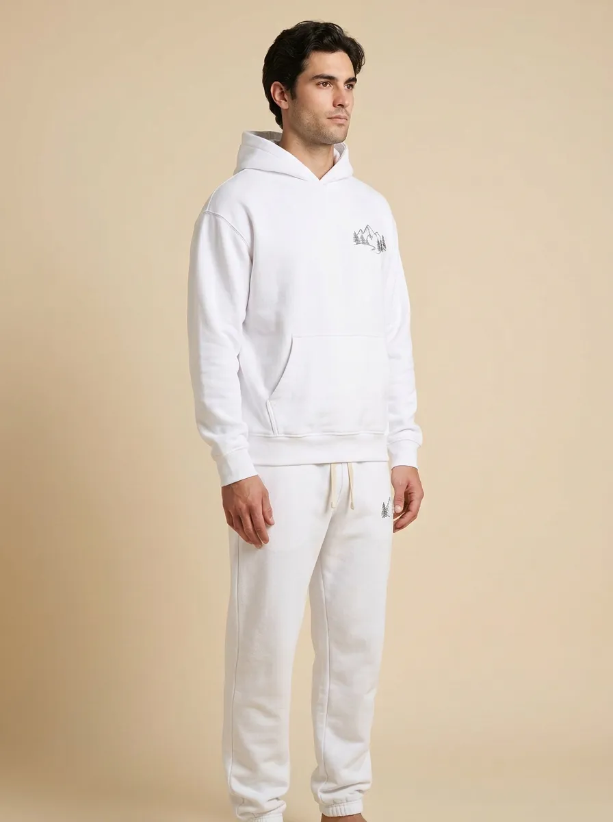 Men's Mountain Forest Graphic Pullover Hoodie Jogger Set