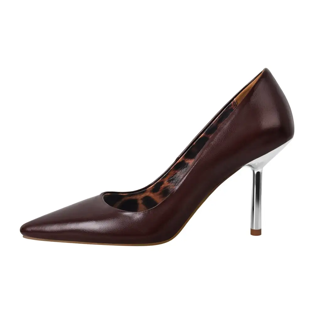 Leopard Pattern Pointed Toe Stiletto Slip On Pumps
