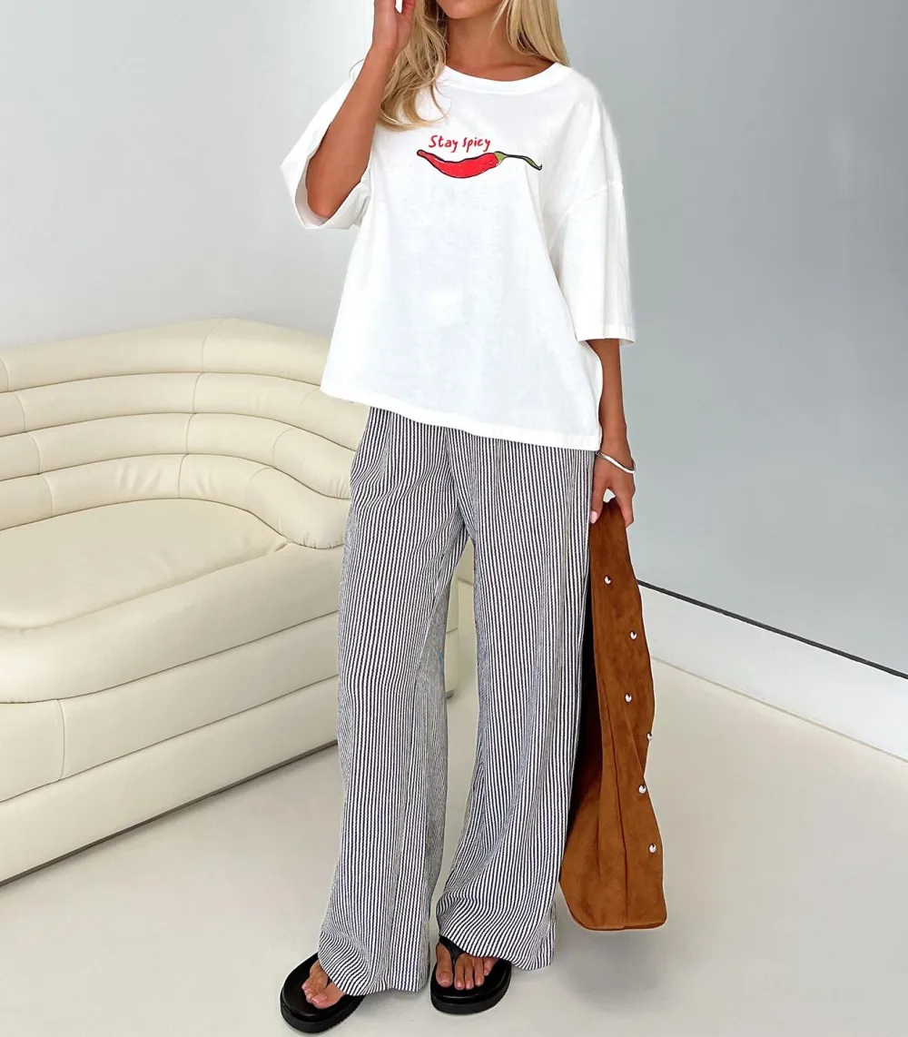 White Relaxed Graphic Tee