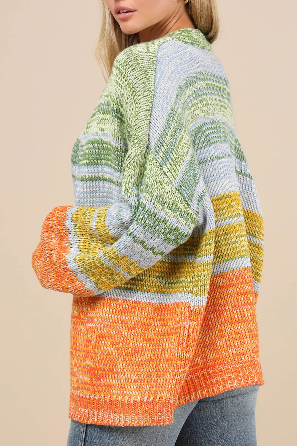 Rainbow Hued Oversized Cardigan