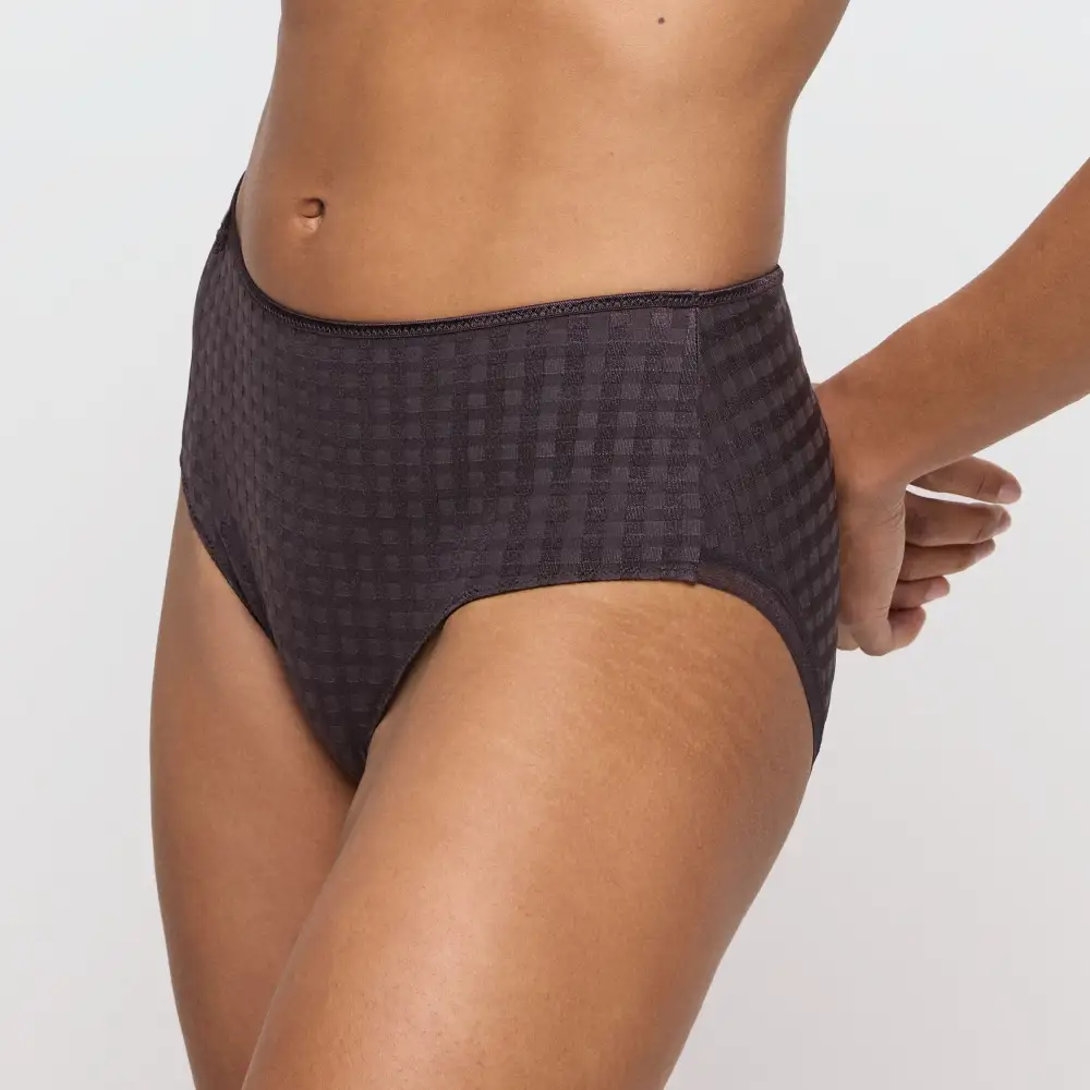 Women's Full Coverage Elastic Waistband Cotton Gusset Floral Embroidery Cotton Checkered Retro Detail Soft Fabric Stretch Fit Brief Panty