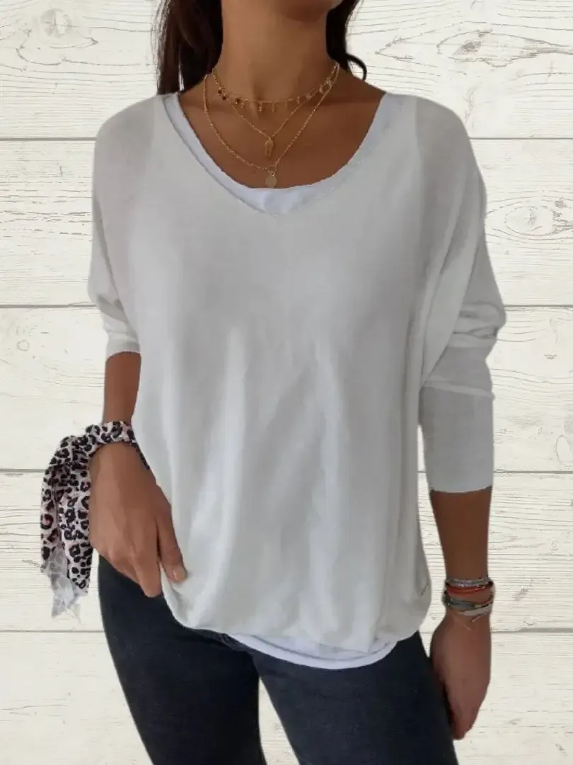 Women's Casual Solid Color Tops and Cami Two-piece Set