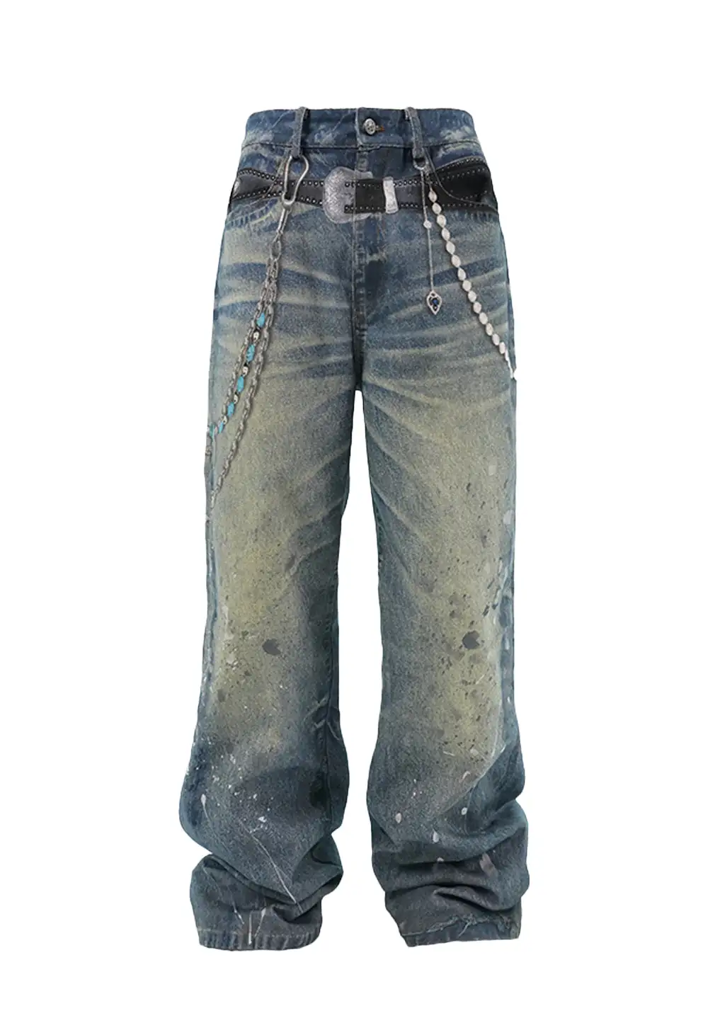 Dimensional Chain Print Jeans