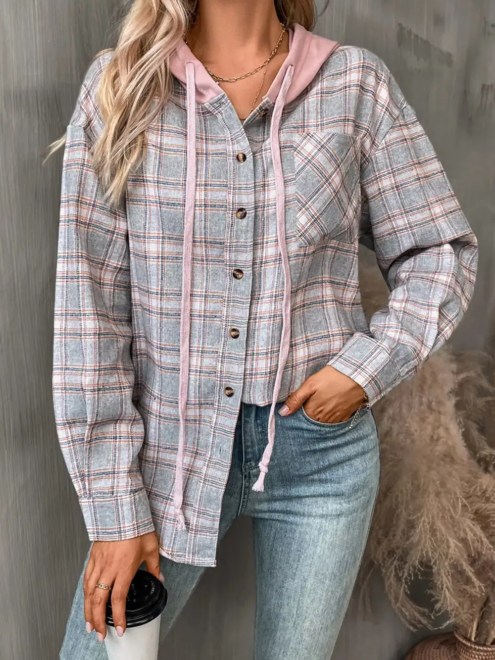 Button-up Plaid Shirt