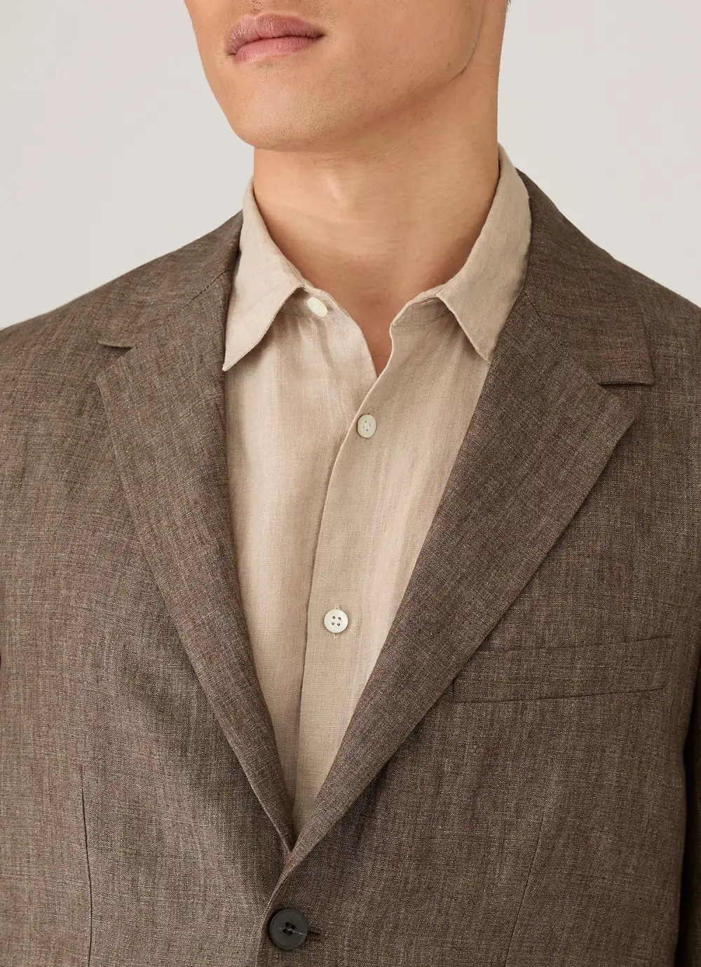 Darted Linen Tailored Blazer