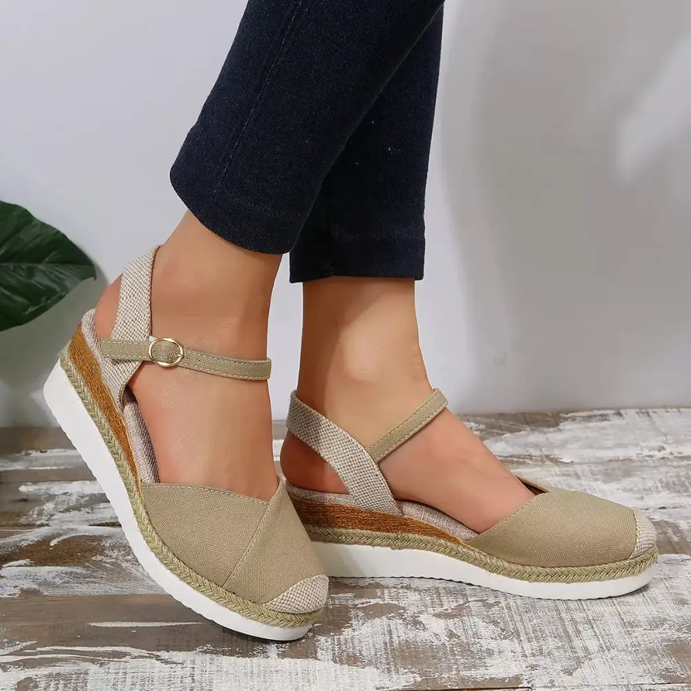 Color Block Wedge Sandals