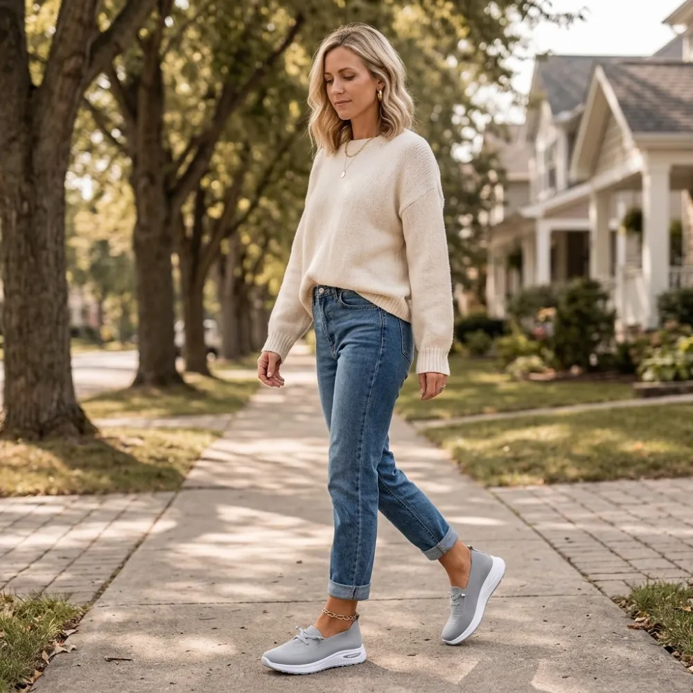 Lightweight Mesh Slip On Sneakers
