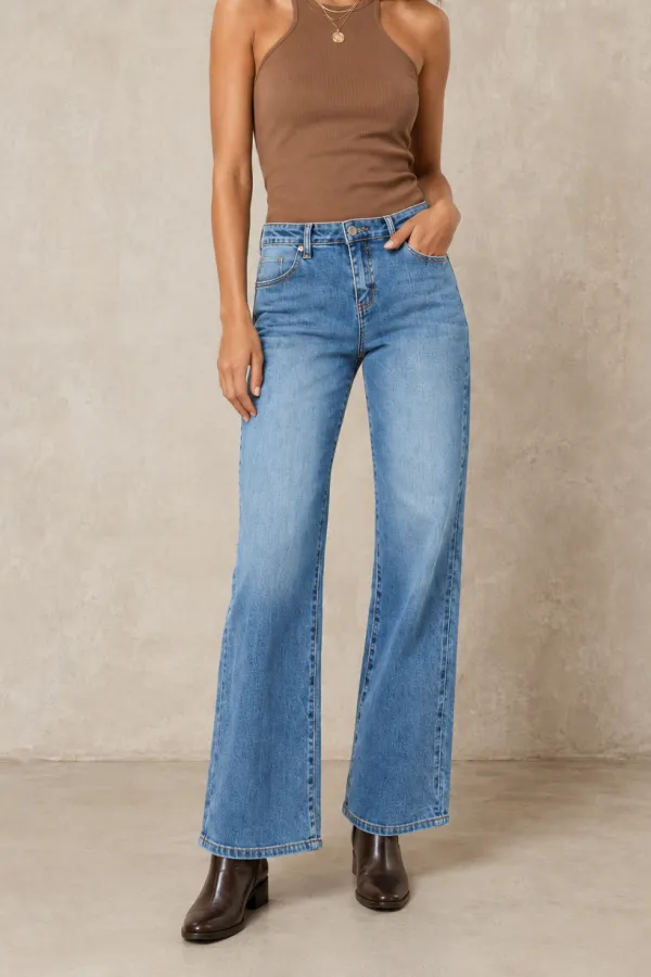 Mid Rise Modern Denim Jeans