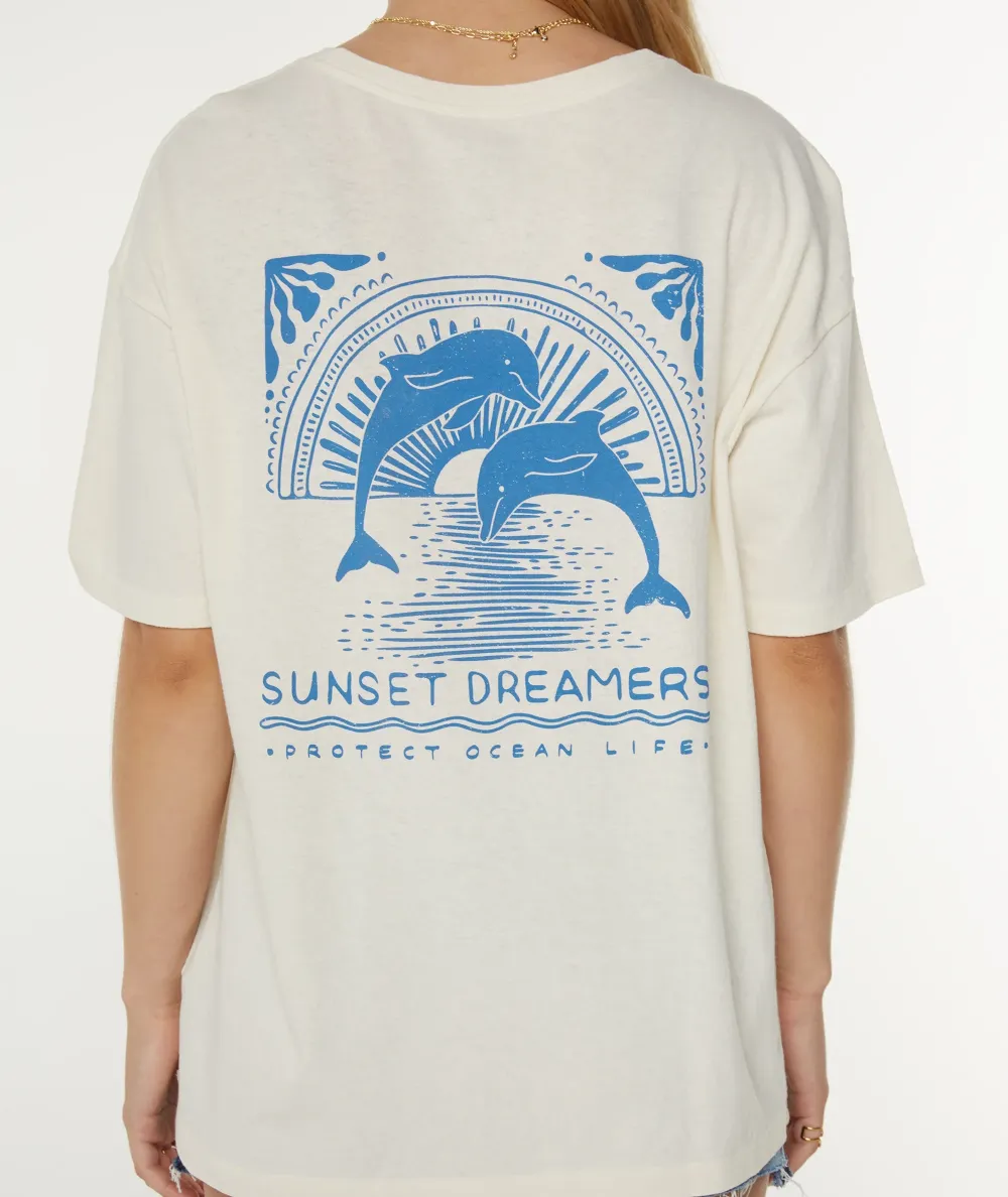 Dolphin Print Women's Casual T-Shirt