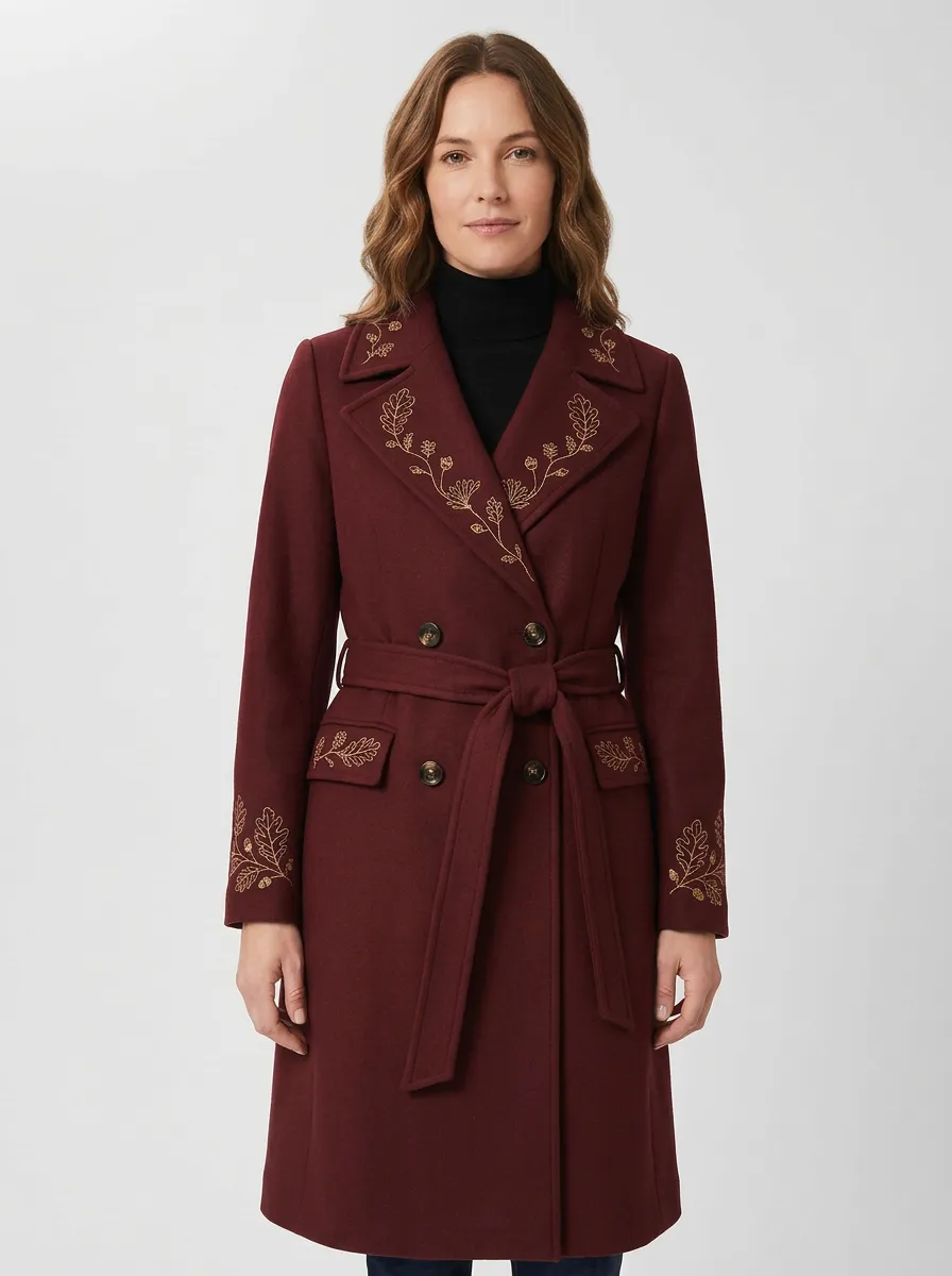 Women's Camden Botanical Leaf Embroidered Coat