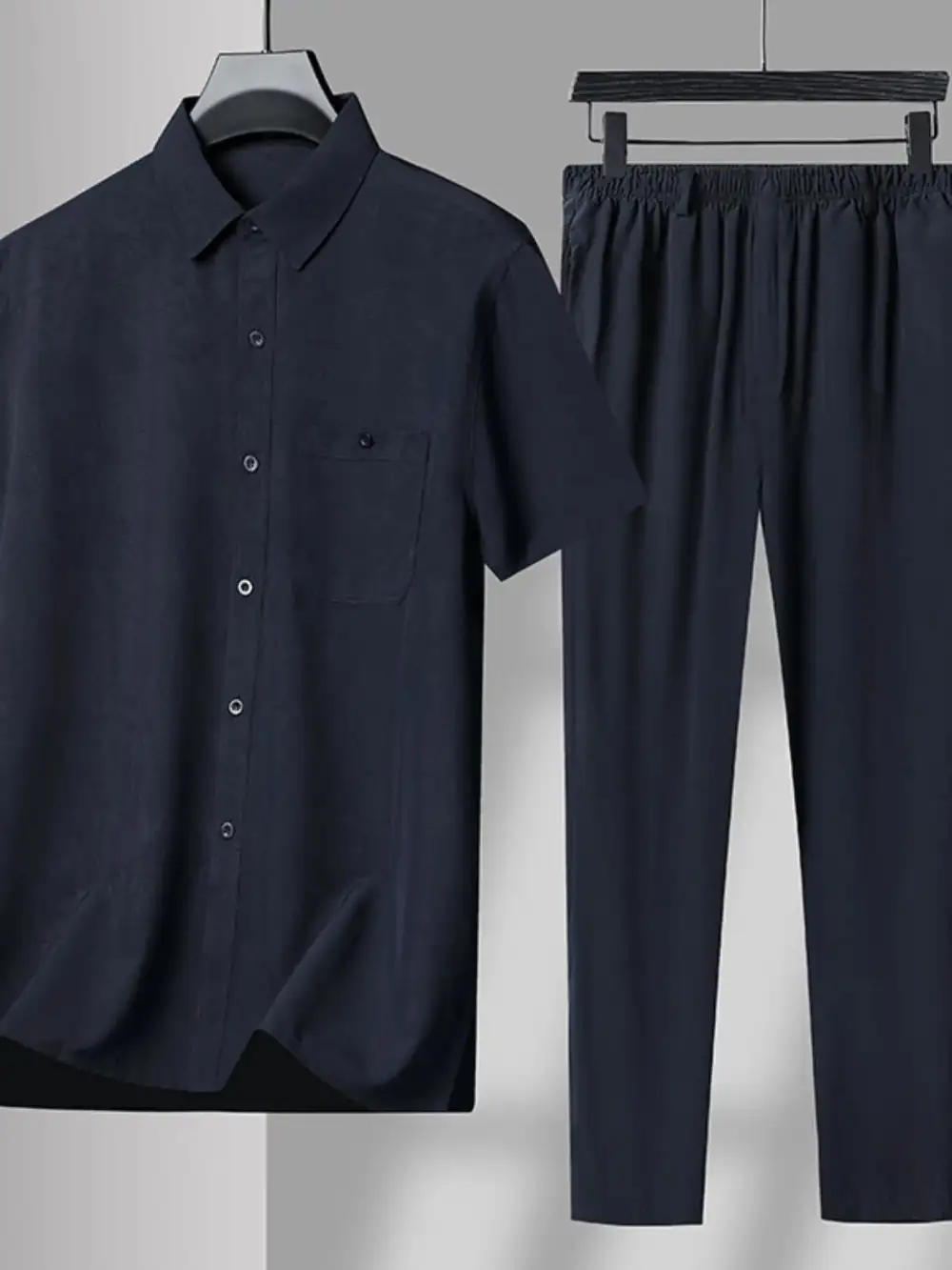 Short Sleeve Button Up Shirt And Pants Set