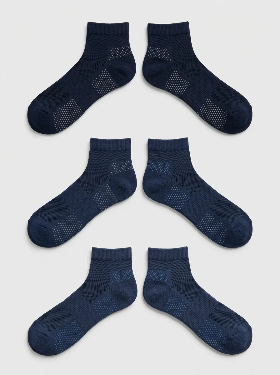 Men's Multipack Dot-Texture Textured-Knit Ankle Socks