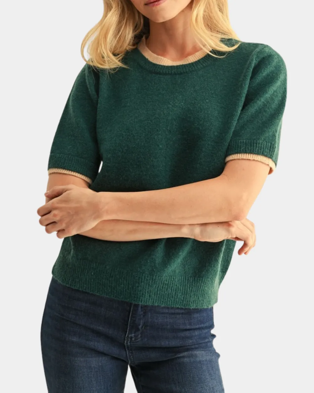 Color Rib Layered Top