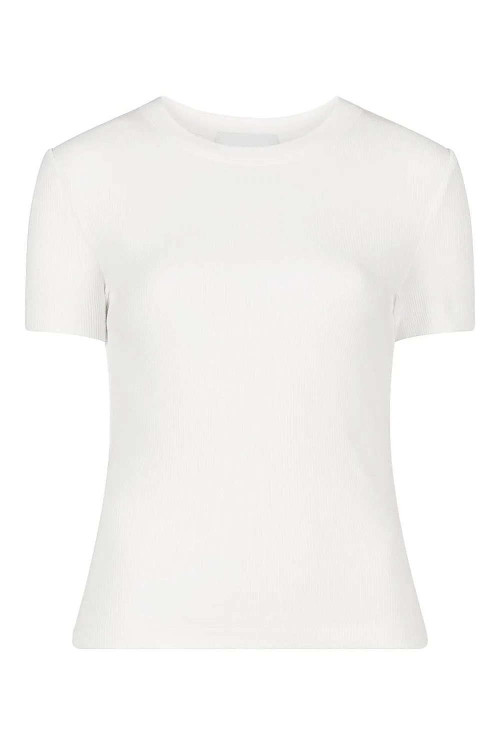Knitted Ribbed Round-Neck T-Shirt