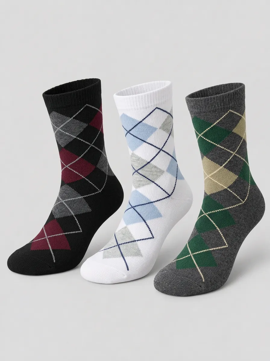 Men's Timber Classic Argyle Pattern Printed Socks 3-Pack