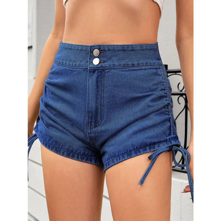 Everyday Drawstring Pocketed Denim Shorts