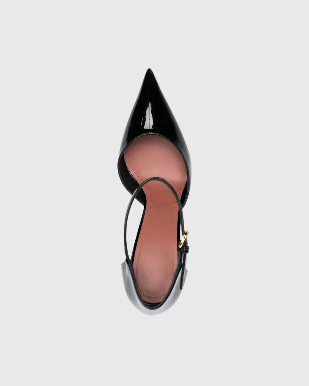 Leather Strap Platform Heels in Black