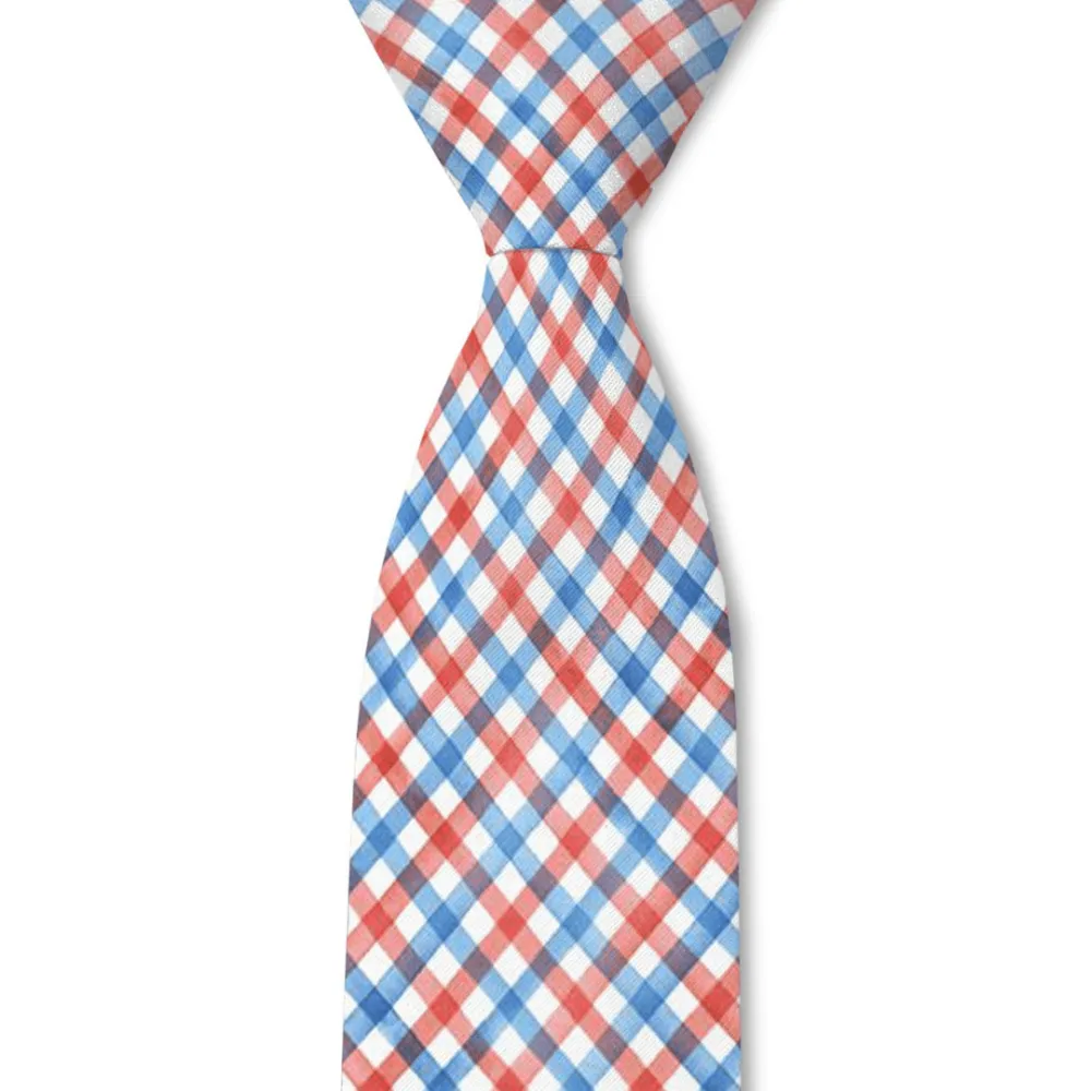 Crisp Plaid Pattern Necktie