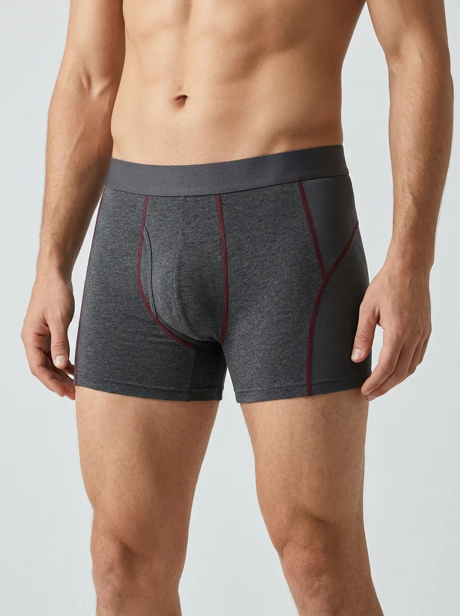 Men's Athletic Performance Contrast Stitching Boxer Briefs