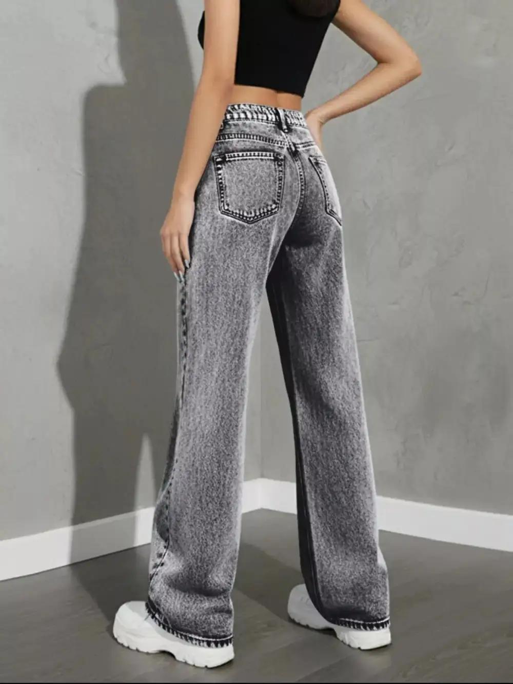 Front-Closure High-Waist High-Rise Denim Jeans