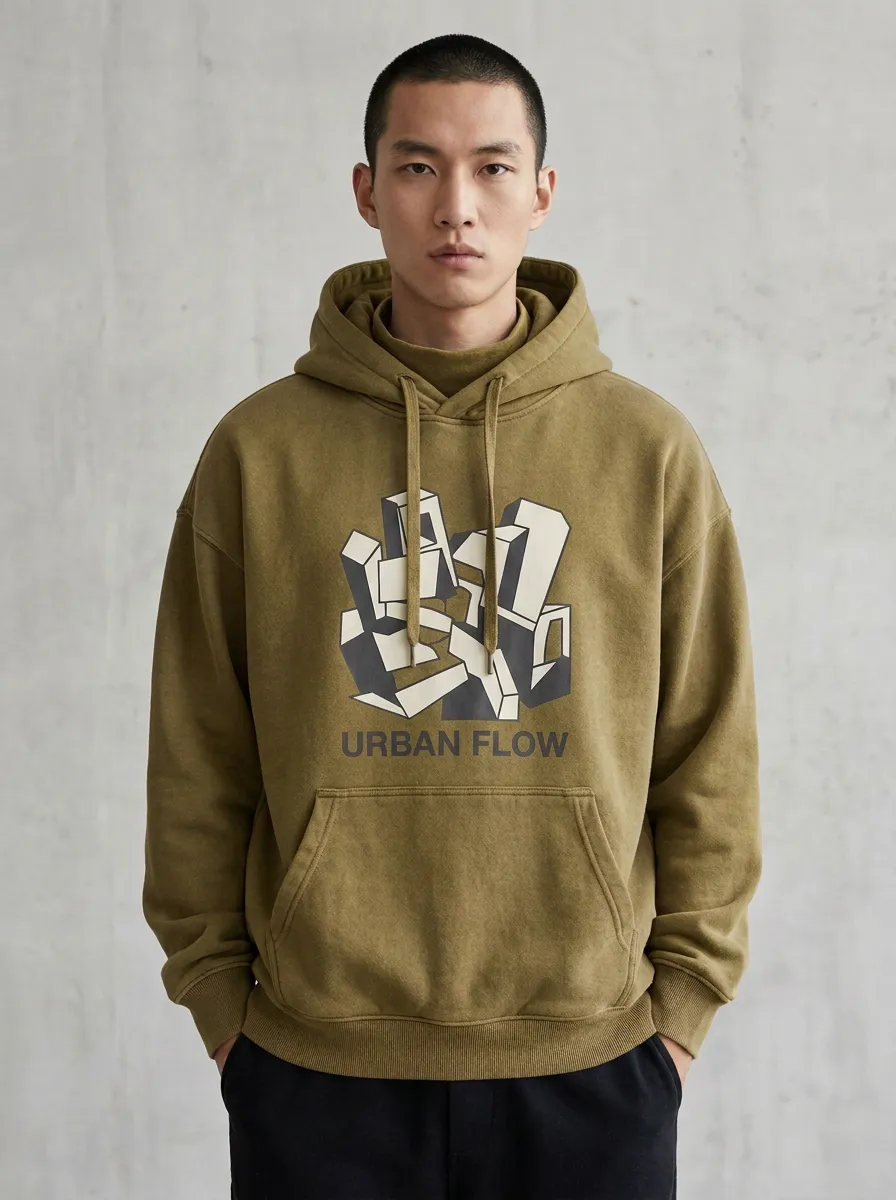 Patterned Geometric Abstract Men's Graphic Hoodie