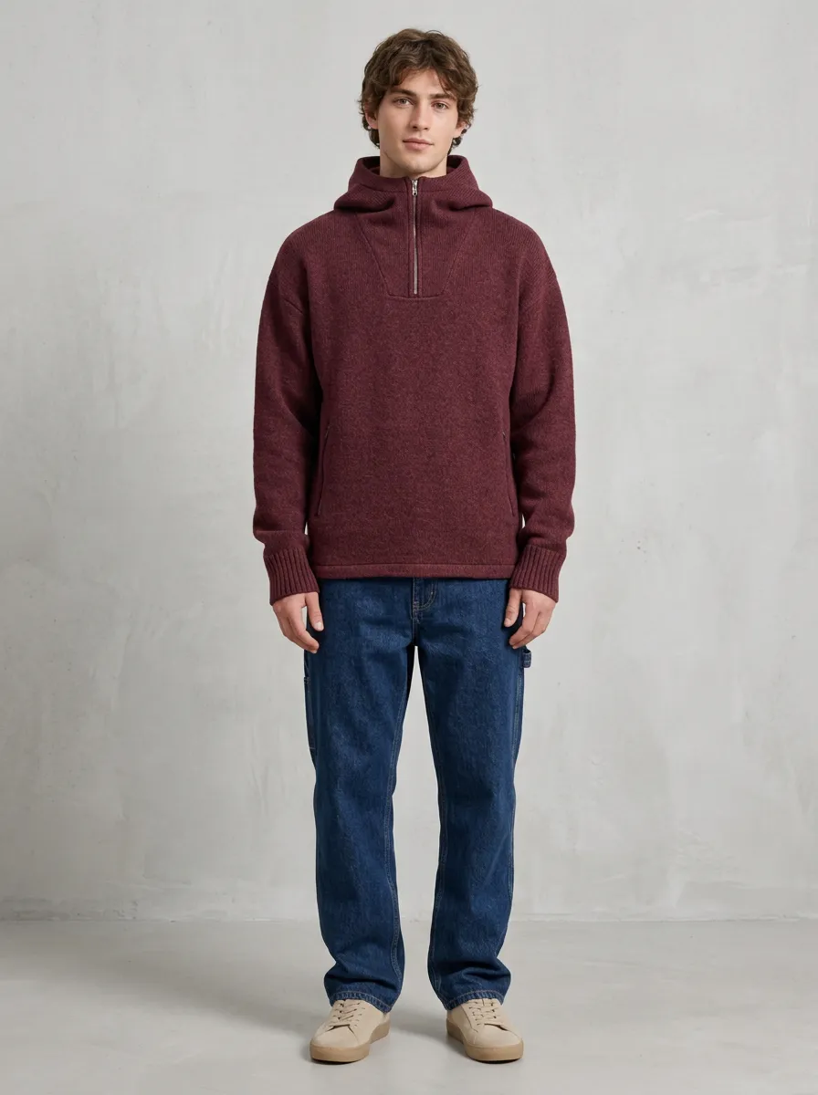 Versatile Daily Quarter Zip Unisex Leisure Hoodie