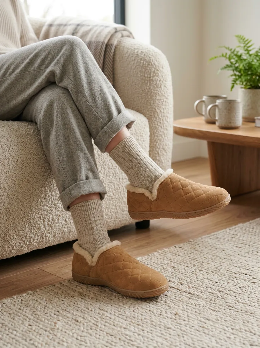 Casual Quilted Graphic Shape Unisex Warm Wool Shoes