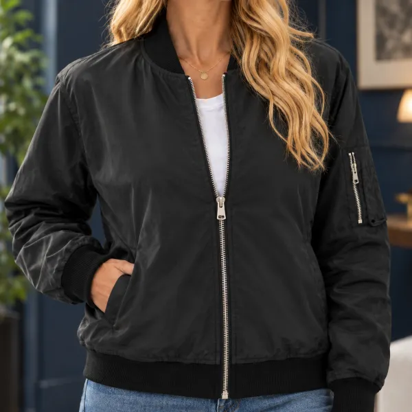 Ribbed Trim Jacket