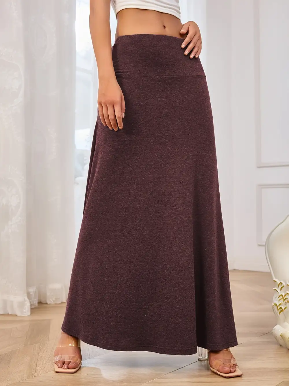 Everyday Elastic Waist Maxi Skirt