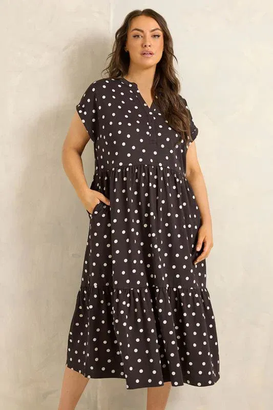 Chocolate Brown Cotton Spot Dress