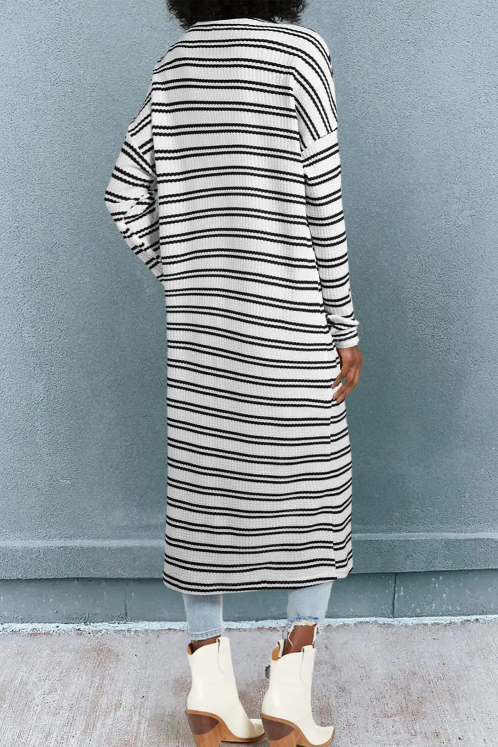 Print Open Front Duster Cardigan