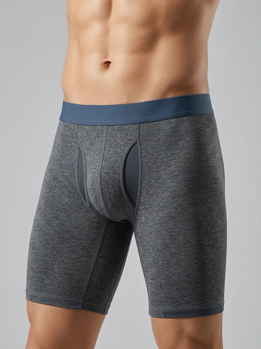 Men's Charcoal Heather Wide Waistband Boxer Briefs