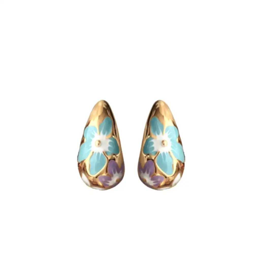Flower Teardrop Statement Earrings