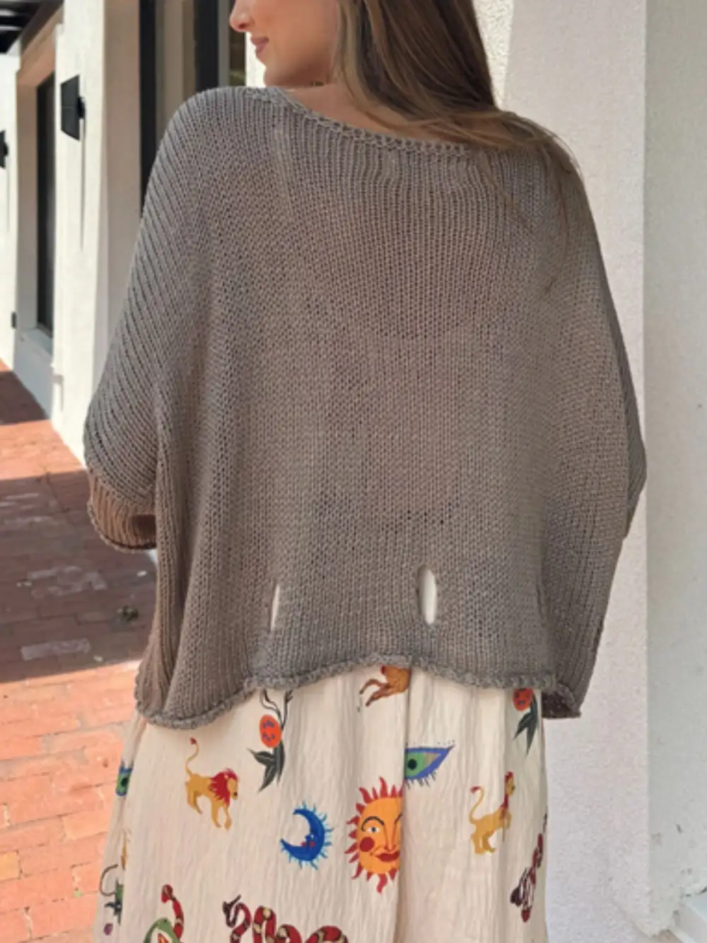 Cutout 3 4 Sleeve Sweater
