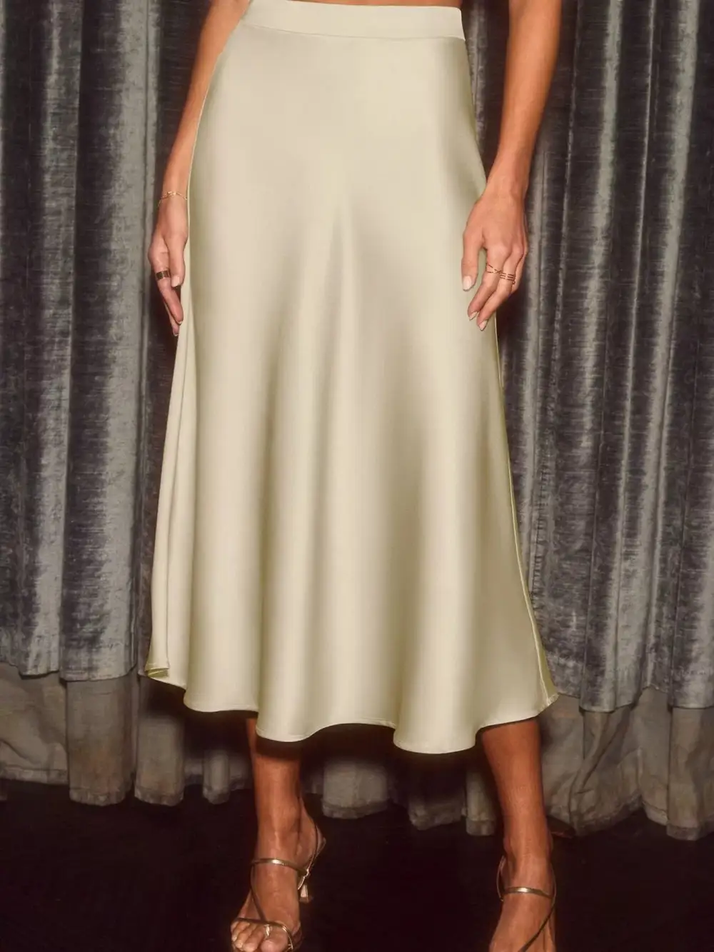 Modern Satin Midi Skirt