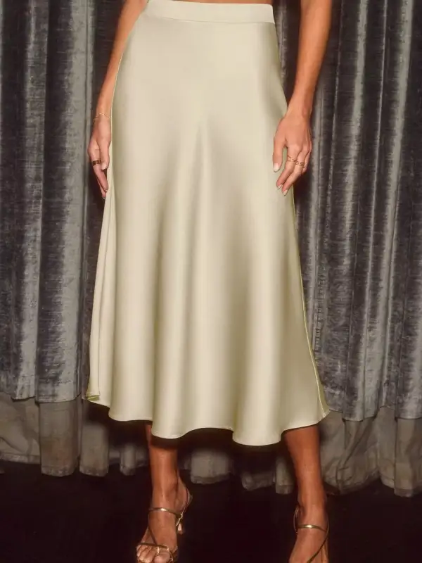 Modern Satin Midi Skirt