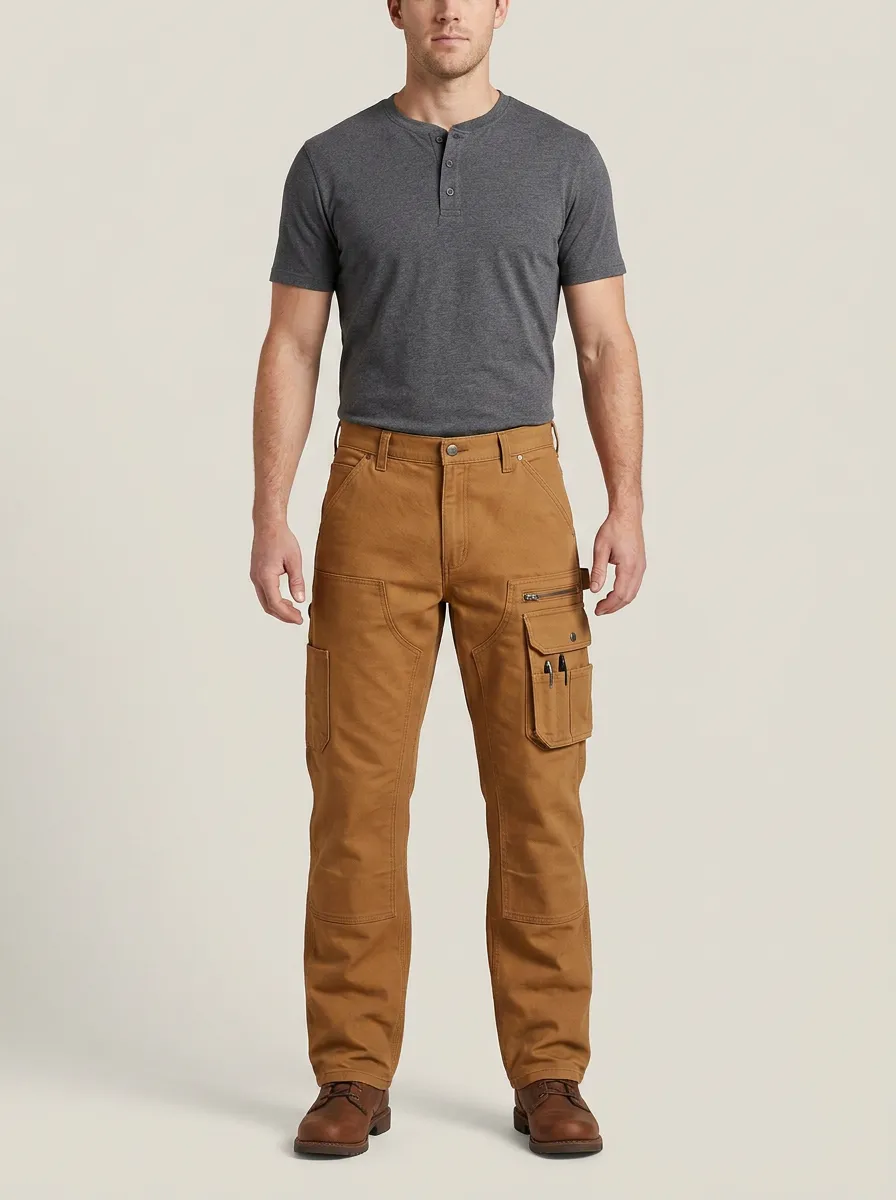 Men's Heavy Duty Utility Multi-Pocket Work Pants