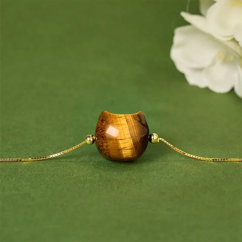 Sterling Silver Cat Tiger Eye Bracelet