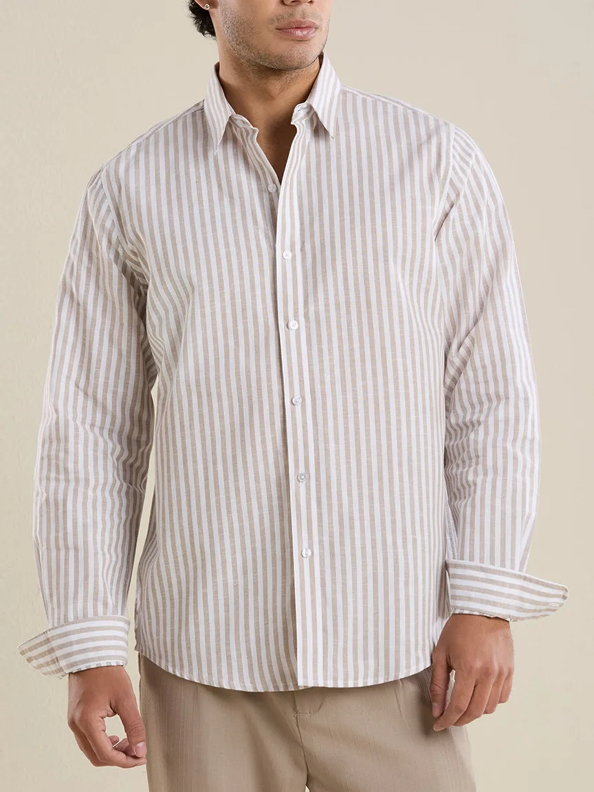 Refined Pinstripe Striped Slim Fit Men's Formal Shirt